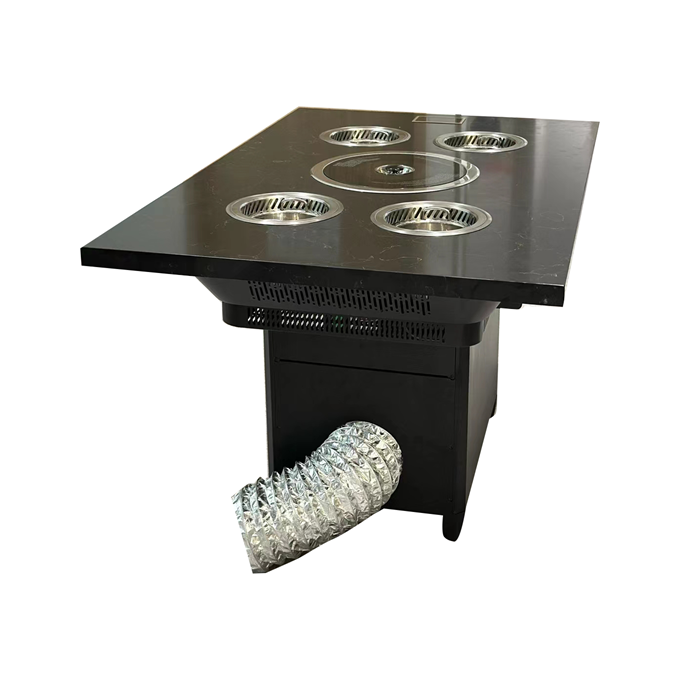 高端自助餐厅下排烟火锅烤涮一体桌