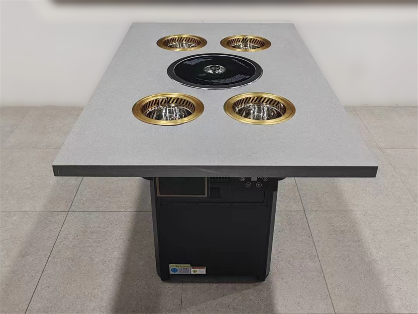 火锅烤肉自助餐4人位无烟自烟净化火锅烤肉一体桌