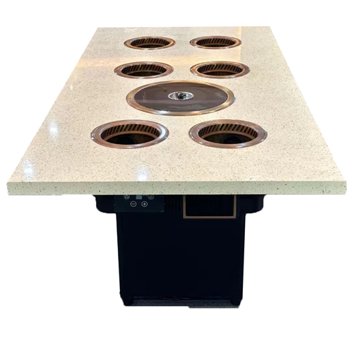 高端自助餐厅6人位一人一锅小火锅无烟烤涮一体桌