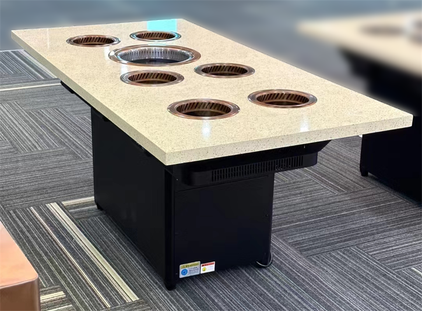 高端自助餐厅6人位一人一锅小火锅无烟烤涮一体桌