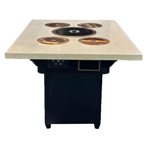 韩式无烟净化大理石电磁炉自助火锅烧烤一体桌