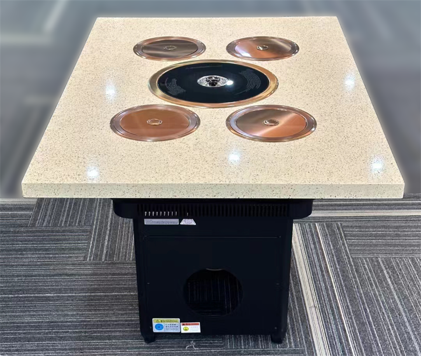 韩式无烟净化大理石电磁炉自助火锅烧烤一体桌