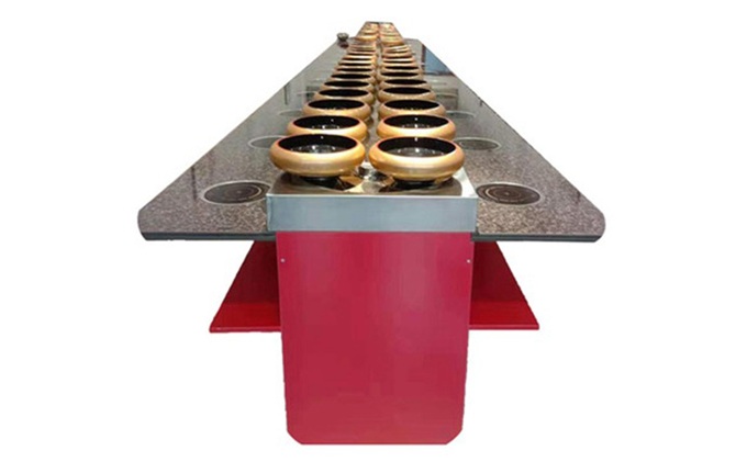 回转中餐厅时尚简约大理石传送带餐桌