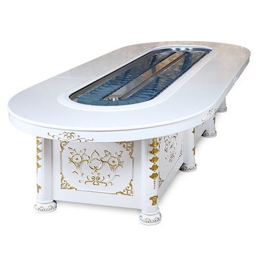 回转牛排店椭圆形传送带餐桌自动旋转餐桌