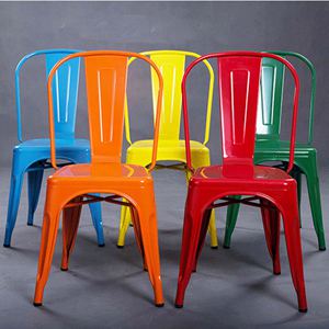 中餐厅/火锅城餐椅 彩色时尚铁艺餐椅 美式工业风桌椅尺寸