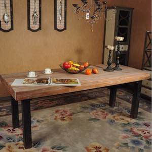 美式乡村loft铁艺工业风餐桌 复古工作台办公桌 做旧实木餐