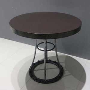 美式铁艺家具圆形餐台 创意铁艺咖啡桌 时尚酒吧工业风餐台
