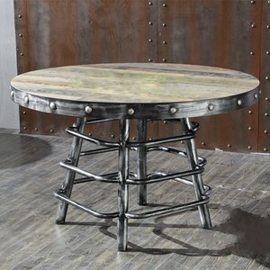 咖啡馆/清吧工业风餐桌 百年黑色铁脚餐台 浮雕面析拼接餐桌