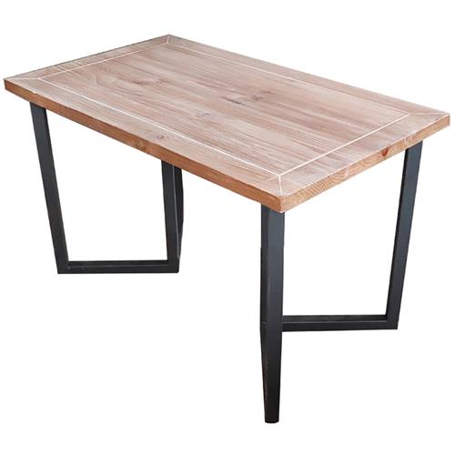 工业简约风实木加厚桌面面板_黑色磨砂五金简约五金桌脚 