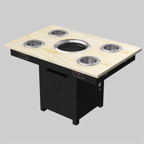 韩式自助火锅烧烤一体桌_无烟烤涮一人一锅火锅桌