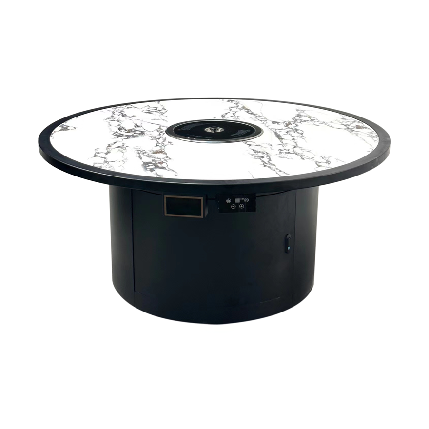 自助烧烤餐厅无烟自净化圆形电烤烤肉桌