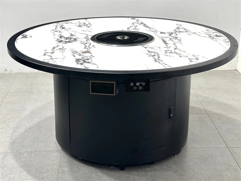 自助烧烤餐厅无烟自净化圆形电烤烤肉桌