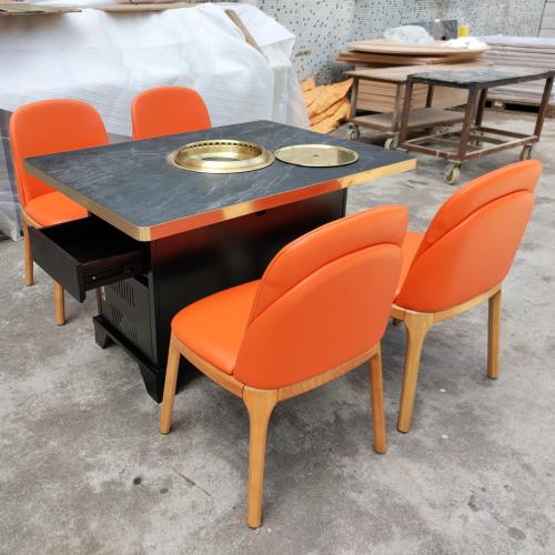 木炭无烟不锈钢烧烤桌_韩式无烟炭烤烤肉桌