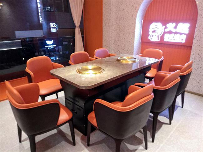 韩式烤肉店下排烟带净化器烤肉桌子