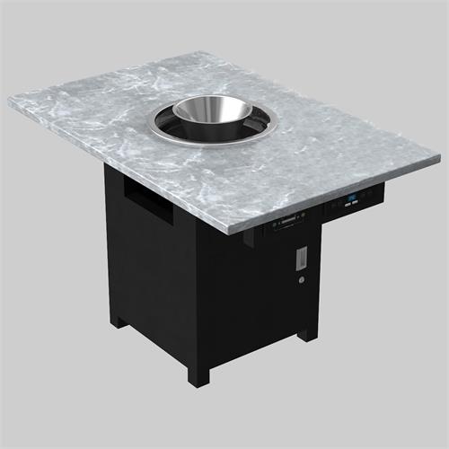  自助餐烤涮一体桌子_大理石无烟烧烤桌子