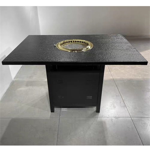 成都火烧石烧烤桌_下排烟烧烤桌子