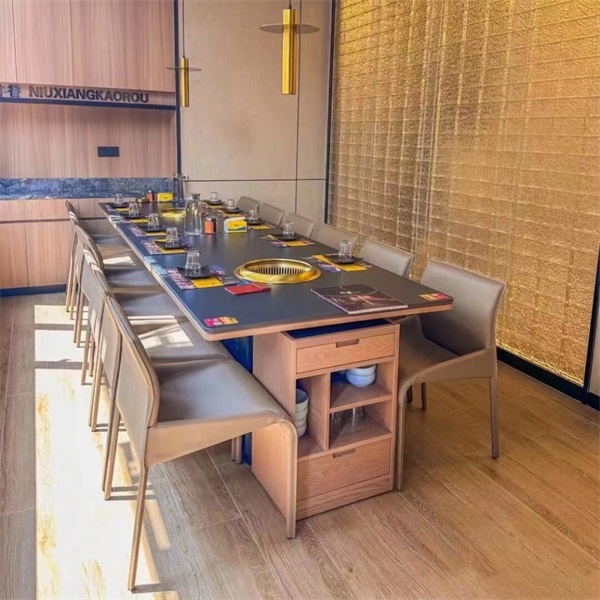 韩式自助烤肉店智能无烟净化烤肉桌