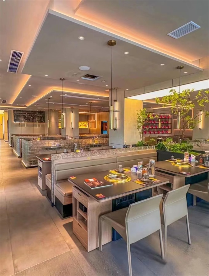 自助烤肉店智能无烟净化烤肉桌