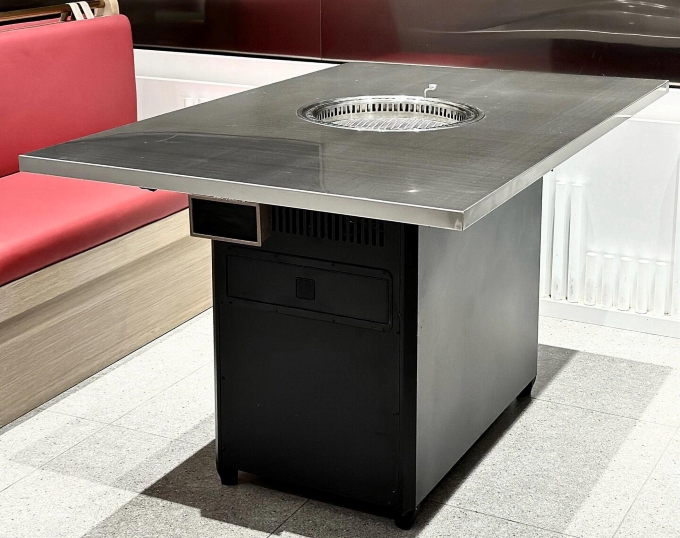 烤肉店不锈钢无烟净化炭火烤肉桌