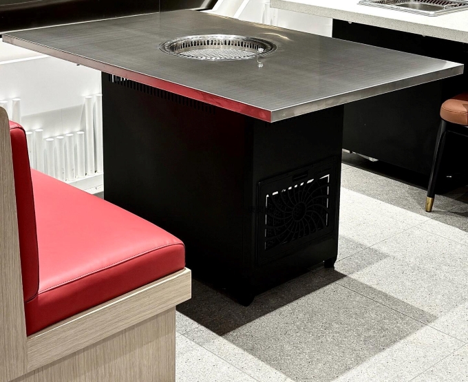 烤肉店不锈钢无烟净化炭火烤肉桌