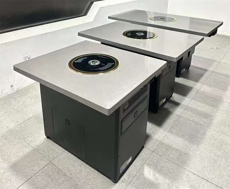 自助烤肉店大理石无烟净化电烤烤肉桌