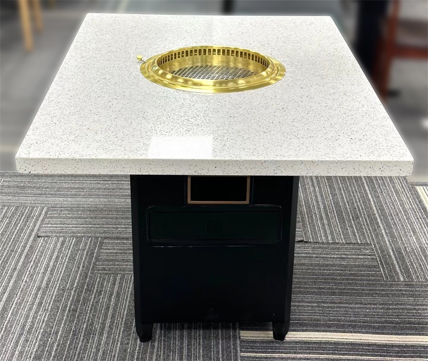 自助烤肉店炭烤烤肉无烟净化大理石烤肉桌