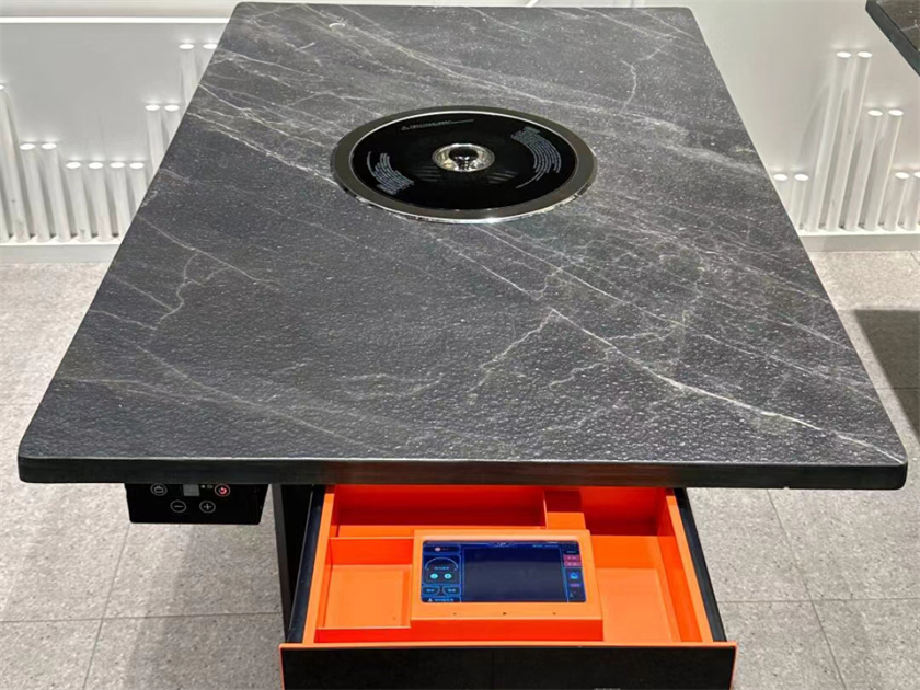 烤肉店火烧石台面商用无烟自净化电烤烤肉桌