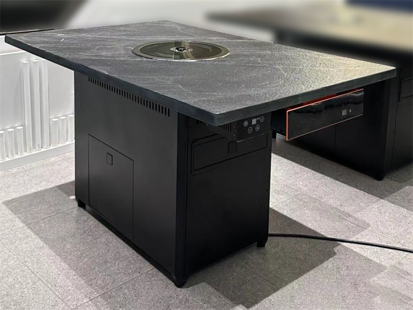 烤肉店火烧石台面商用无烟自净化电烤烤肉桌