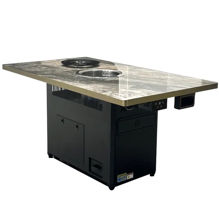 自助餐厅专用岩板台面商用智能无烟烤肉桌