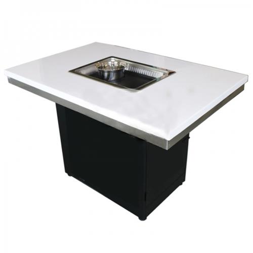 烤涮一体桌子_无烟纸上烧烤桌批发定制