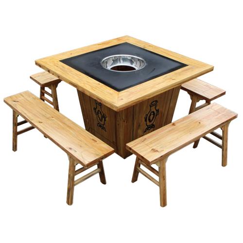 全实木柜式火锅店仿古桌椅