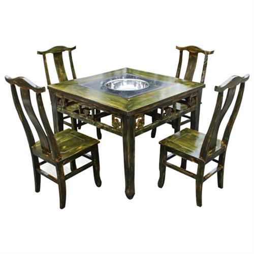 实木边框镶嵌大理石重庆老火锅桌椅