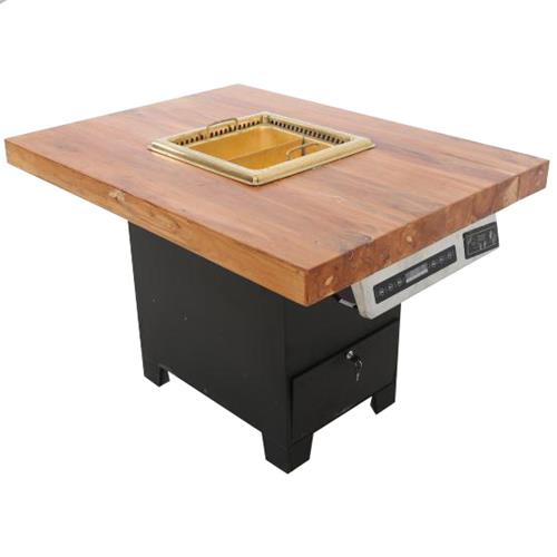 火锅桶铁皮支架实木火锅桌