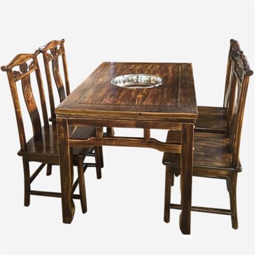 仿古实木火锅桌椅老火锅八仙桌椅 厂家直销