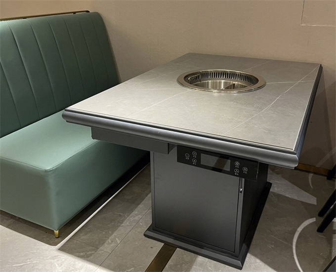 时尚智能无烟净化岩板无烟火锅桌