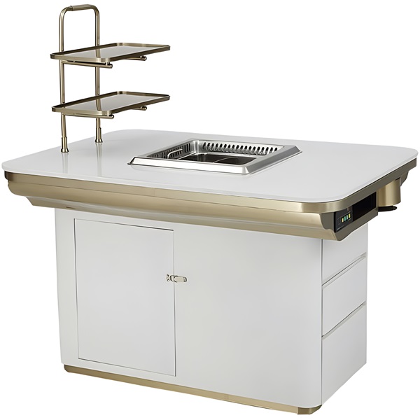 大理石台面智能无烟净化下排风无烟火锅桌