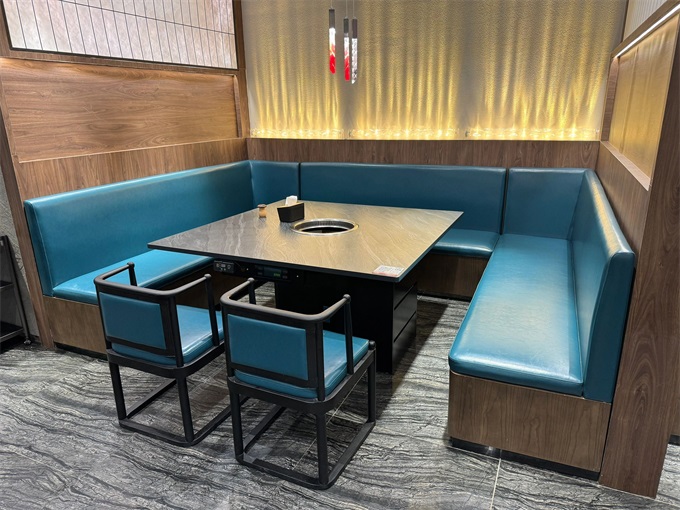 新款自净化大理石下沉式无烟火锅桌