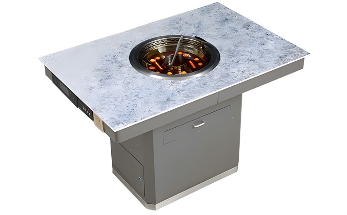 自带无烟净化器大理石无烟火锅桌