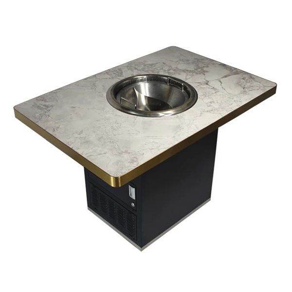 火锅店大理石智能无烟净化火锅桌