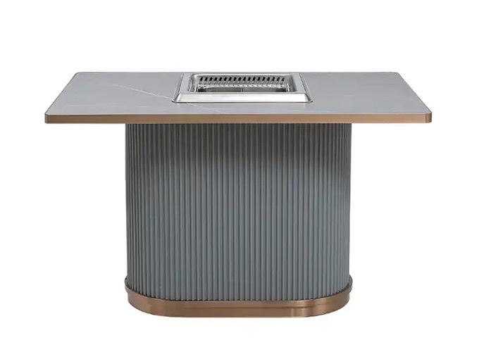 时尚轻奢下排风智能无烟净化火锅桌