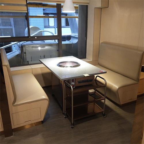 时尚大理石下排烟无烟净化火锅桌