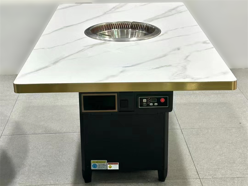 火锅店大理石台面商用智能无烟净化电磁炉餐桌