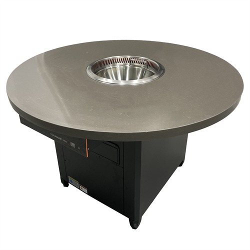 简约无烟火锅桌｜商用圆形火锅桌｜内置净化系统设计