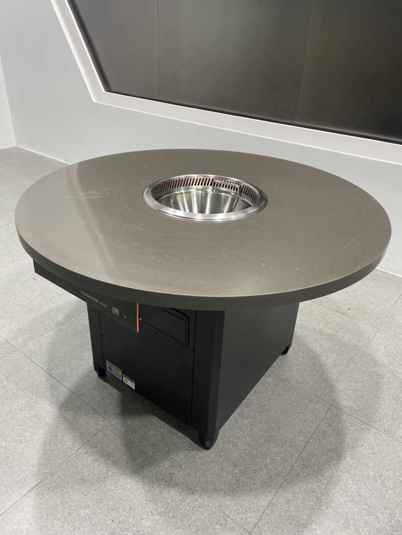 大理石无烟火锅桌|圆形设计+内置排烟系统