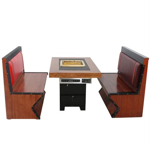 无烟火锅桌智能无烟净化火锅桌椅组合