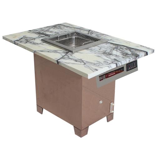 新款大理石台面 海底捞无烟火锅桌 