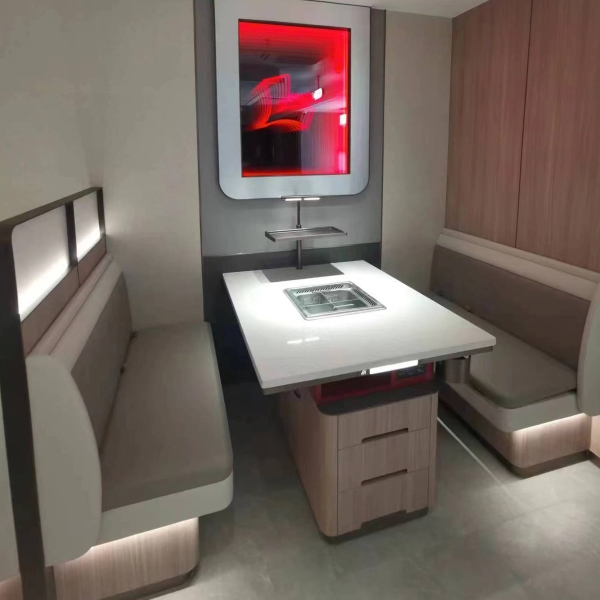 海底捞大理石电磁炉下沉式无烟火锅桌