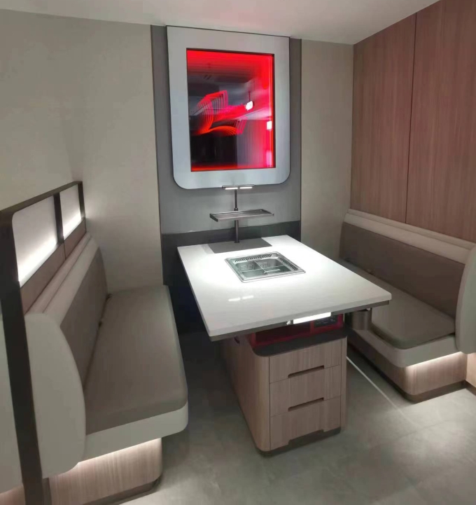 海底捞大理石电磁炉下沉式无烟火锅桌