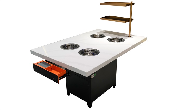 智能无烟净化小火锅桌子一人一锅带电磁炉火锅桌