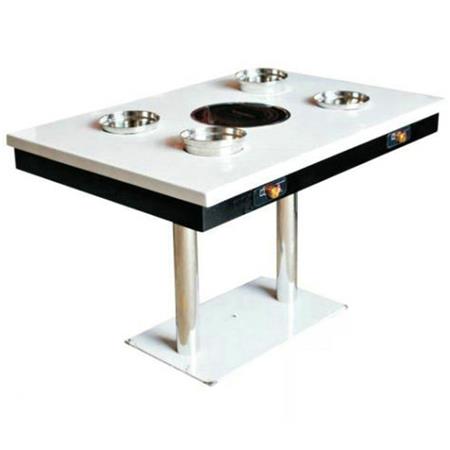 大理石台面4人位一人一锅火锅烧烤一体桌